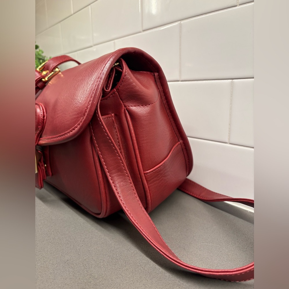 Red Vegan Leather Crossbody - Picture 3 of 10